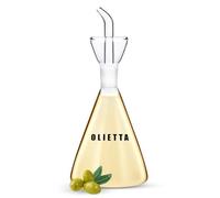 Olietta Bouteille Huile Olive Conique Bec Verseur Huilier en Verre pour Huile d'olive et Vinaigre de 125 ML - Anti-Goutte et Anti-fuites - Idéale pour Verser des Liquides - Facile à Nettoyer