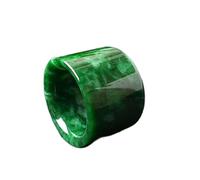 Oligage Bague de pouce en jadéite émeraude pour homme et femme - Accessoires de bijoux naturels - Pierre verte du Myanmar, 22mm, Jade, Diamant