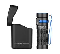OLIGHT Baton 4 Kit Lampe Torche LED Rechargeable Alimentée avec Chargeur sans Fil Haute Puissance 1300 Lumens 170m 190 Jours D'autonomie Max Étanche IPX 8 pour Le Camping Voyage d'Urgence Noir