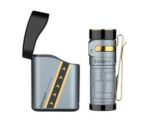 OLIGHT Baton 4 kit Lampe torche mini LED rechargeable avec étui de charge | Lampe de poche jusqu'à 190 j autonomie, 1300 lm, portée 170 m, ultra-lumineuse compacte, IPX8, usage quotidien et camping