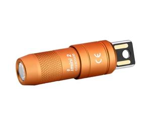 OLIGHT I MINI 2 Port USB Magnétique Mains Libres Lampe de Poche Rechargeable 50 Lumens Lumière Douce Petite et Puissante Clé pour la Décoration Orange