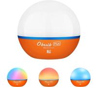 OLIGHT Obulb Plus Veilleuse LED Multicolore, Lampe Nuit Tactile Intelligente avec Contrôle APP Bluetooth, Lampe d'Ambiance Max 300 Lumens, Rechargeable MCC pour Chambre, Camping, Cadeau(Orange)