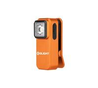 OLIGHT Oclip lampe de poche à clip Source Rouge et Blanche 300lm Rechargeable avec Aspiration Magnétique et Trou de Suspension IPX5 Étanche Utilisée en Camping et Alpinisme Orange