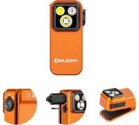 OLIGHT Oclip Pro EDC Lampe torche rechargeable à clipser Orange | Lumière rouge, projecteur 500 lumens, format de poche, chargement USB-C, magnétique pour le travail, le cyclisme, la course