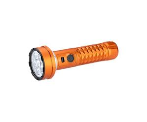 OLIGHT Prowess Lamp Torche d'Éclairage Bidirectionnel Lampe de Poche LED rechargeable Puissante Max 5000 Lumens 245 Mètres Charge Type-C et MCC IPX7 pour Ménage, Camping et Urgence(Orange)