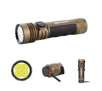 OLIGHT Seeker 4 Pro LED Rechargeable Lampe de Poche 4600 Lumens Portée 260 Mètres Ultra Puissante Militaire 5 Mode d'éclairage IPX8 Étanche Flashlight pour Sauvetage etc (Désert)