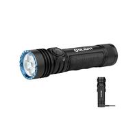 OLIGHT Seeker 4 Pro LED Rechargeable Lampe de Poche 4600 Lumens Portée 260 Mètres Ultra Puissante Militaire 5 Mode d'éclairage IPX8 Étanche Flashlight pour Sauvetage etc (Noir)