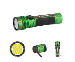 OLIGHT Seeker 4 Pro LED Rechargeable Lampe de Poche 4600 Lumens Portée 260 Mètres Ultra Puissante Militaire 5 Mode d'éclairage IPX8 Étanche Flashlight pour Sauvetage etc (Zombie Green)
