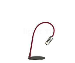 Oligo A Little Bit Lampe de table LED tête chrome/tube rouge mat/pied noir mat Ce luminaire comporte des modules à LED prémontés de classes énergétiques A A