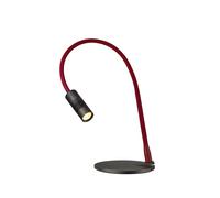 Oligo A Little Bit Lampe de table Tischleuchte, noir mat, bras flexible rouge mat