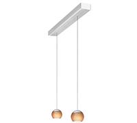 Oligo Balino HA Casambi 2 lampes Pendelleuchte, aluminium brossé, pendules chrome mat / tabac