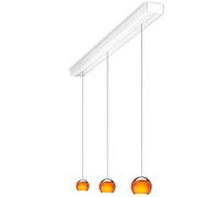 Oligo Balino HA Casambi 3 lampes Pendelleuchte, blanc mat, pendules chrome mat / orange