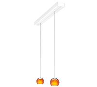 Oligo Balino Suspension 2 flammes avec réglage en hauteur caché Pendelleuchte, blanc mat, pendules chromé / orange