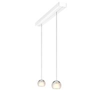 Oligo Balino Suspension 2 flammes avec réglage en hauteur caché Pendelleuchte, blanc mat, pendules chrome / satiné