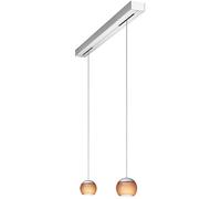 Oligo Balino Suspension 2 flammes Pendelleuchte, chrome mat / couleur tabac