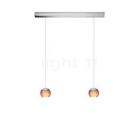 Oligo Balino Suspension 2 foyers LED chrome mat/tabac Ce luminaire comporte des modules à LED prémontés de classes énergétiques A A++, A+, A