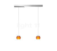 Oligo Balino Suspension 2 foyers LED chrome/orange Ce luminaire comporte des modules à LED prémontés de classes énergétiques A A++, A+, A