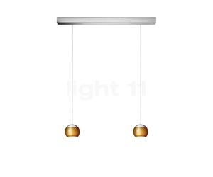 Oligo Balino Suspension 2 foyers LED - réglage en hauteur invisible cache-piton aluminium brossé/tête chrome mat/doré brillant , Vente d'entrepôt, neuf, emballage d'origine Ce luminaire comporte des m