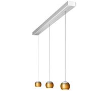 Oligo Balino Suspension 3 flammes avec réglage de hauteur dissimulé Pendelleuchte, aluminium brossé, pendules chrome mat / or