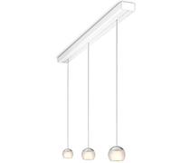 Oligo Balino Suspension 3 flammes avec réglage de hauteur dissimulé Pendelleuchte, blanc mat, pendules chrome mat / satiné