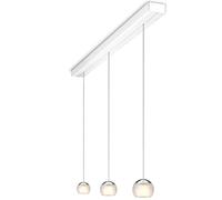 Oligo Balino Suspension 3 flammes avec réglage de hauteur dissimulé Pendelleuchte, blanc mat, pendules chrome / satiné
