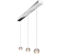 Oligo Balino Suspension 3 flammes avec réglage de hauteur dissimulé Pendelleuchte, chrome, pendules chrome mat / gris diamant