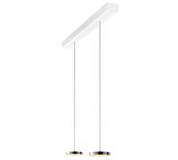 Oligo Decent Suspension 2 flammes avec réglage en hauteur caché Pendelleuchte, blanc mat, pendules chrome