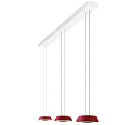 Oligo Glance Suspension 3 flammes avec réglage en hauteur caché Pendelleuchte, rouge mat