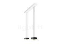 Oligo Glance Suspension LED 2 foyers - réglage en hauteur invisible cache-piton blanc mat/couverture blanc mat/tête noir mat Ce luminaire comporte des modules à LED prémontés de classes énergétiques A