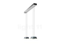 Oligo Glance Suspension LED 2 foyers - réglage en hauteur invisible cache-piton noir mat/couverture chrome/tête gris mat Ce luminaire comporte des modules à LED prémontés de classes énergétiques A A++