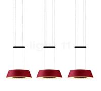 Oligo Glance Suspension LED 3 foyers rouge mat Ce luminaire comporte des modules à LED prémontés de classes énergétiques A A++, A+, A