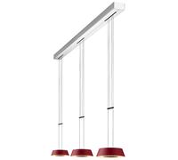Oligo Glance Suspension LED 3 foyers rouge mat Ce luminaire comporte des modules à LED prémontés de classes énergétiques A A++, A+, A