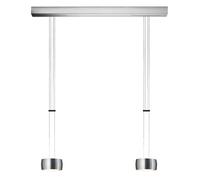Oligo Grace Suspension LED 2 foyers - réglable en hauteur cache-piton aluminium brossé/tête aluminium brossé Ce luminaire comporte des modules à LED prémontés de classes énergétiques A A++, A+, A