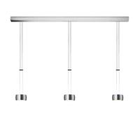 Oligo Grace Suspension LED 3 foyers - réglable en hauteur, aluminium brossé Ce luminaire comporte des modules à LED prémontés de classes énergétiques A A++, A+, A