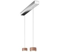 Oligo Grace Suspension 2 flammes avec réglage en hauteur caché Pendelleuchte, chrome, pendules Satin Copper