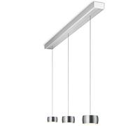 Oligo Grace Suspension 3 flammes avec réglage en hauteur caché Pendelleuchte, aluminium brossé, pendules aluminium brossé