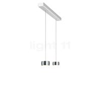 Oligo Grace Suspension LED 2 foyers - réglage en hauteur invisible cache-piton blanc mat/couverture aluminium brossé/tête aluminium brossé , Vente d'entrepôt, neuf, emballage d'origine Ce luminaire co