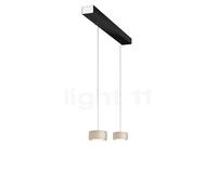 Oligo Grace Suspension LED 2 foyers - réglage en hauteur invisible cache-piton blanc mat/couverture noir mat/tête cachemire mat Ce luminaire comporte des modules à LED prémontés de classes énergétique