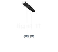 Oligo Grace Suspension LED 2 foyers - réglage en hauteur invisible cache-piton blanc mat/couverture noir mat/tête basalte , Vente d'entrepôt, neuf, emballage d'origine Ce luminaire comporte des module