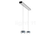 Oligo Grace Suspension LED 2 foyers - réglage en hauteur invisible cache-piton noir mat/couverture aluminium brossé/tête basalte , Vente d'entrepôt, neuf, emballage d'origine Ce luminaire comporte des