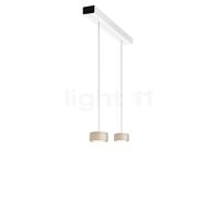 Oligo Grace Suspension LED 2 foyers - réglage en hauteur invisible cache-piton noir mat/couverture blanc mat/tête cachemire mat Ce luminaire comporte des modules à LED prémontés de classes énergétique