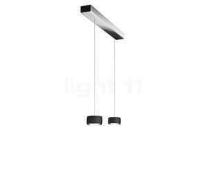 Oligo Grace Suspension LED 2 foyers - réglage en hauteur invisible cache-piton noir mat/couverture chrome/tête noire mate , Vente d'entrepôt, neuf, emballage d'origine Ce luminaire comporte des module