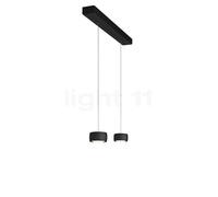 Oligo Grace Suspension LED 2 foyers - réglage en hauteur invisible cache-piton noir mat/couverture noir mat/tête noire mate , Vente d'entrepôt, neuf, emballage d'origine Ce luminaire comporte des modu