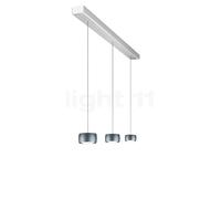 Oligo Grace Suspension LED 3 foyers - réglage en hauteur invisible cache-piton blanc mat/couverture aluminium brossé/tête basalte Ce luminaire comporte des modules à LED prémontés de classes énergétiq
