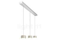 Oligo Grace Suspension LED 3 foyers - réglage en hauteur invisible cache-piton blanc mat/couverture aluminium brossé/tête cachemire mat Ce luminaire comporte des modules à LED prémontés de classes éne
