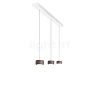 Oligo Grace Suspension LED 3 foyers - réglage en hauteur invisible cache-piton blanc mat/couverture blanc mat/tête marron Ce luminaire comporte des modules à LED prémontés de classes énergétiques A A+