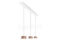 Oligo Grace Suspension LED 3 foyers - réglage en hauteur invisible cache-piton blanc mat/couverture blanc mat/tête cuivre satiné Ce luminaire comporte des modules à LED prémontés de classes énergétiqu