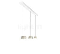 Oligo Grace Suspension LED 3 foyers - réglage en hauteur invisible cache-piton blanc mat/couverture blanc mat/tête cachemire mat Ce luminaire comporte des modules à LED prémontés de classes énergétiqu