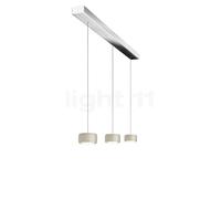Oligo Grace Suspension LED 3 foyers - réglage en hauteur invisible cache-piton blanc mat/couverture chrome/tête cachemire mat Ce luminaire comporte des modules à LED prémontés de classes énergétiques 