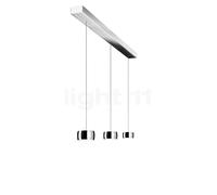 Oligo Grace Suspension LED 3 foyers - réglage en hauteur invisible cache-piton blanc mat/couverture chromee/tête chromee Ce luminaire comporte des modules à LED prémontés de classes énergétiques A A++